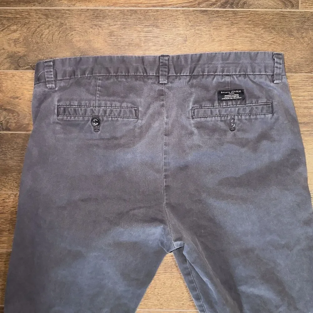 BANANA REPUBLIC FULTON CHINO PANT Skinny Fit Gray 34 x 34 Pants
